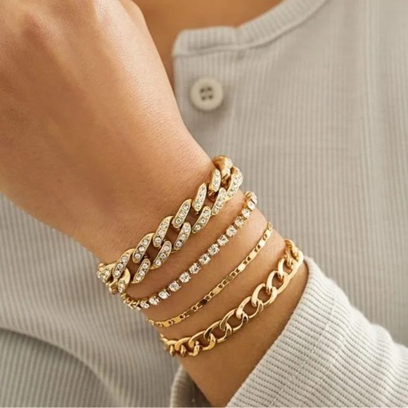 NEW Gold Layered Crystal Bracelets